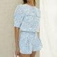 French  Embroidered Short  Two Piece Set