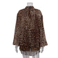 Leopard Print Loose  Shirt Shorts Two Piece Set