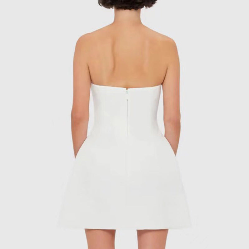 Sweet Strapless Tube Top Mini Dress – Flirty Short Party Dress for Women