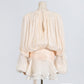 Puff Sleeve Lotus Leaf Skirt  Short Mesh Dress