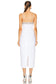 High End White Midi Sequin Dress with Rhinestone Bustier & Cut-Out Detail – Luxury Evening Look