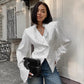 Spring Ruffled Cardigan Court Top