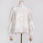 Embroidery Top Straight Leg Pants Two Piece Set