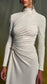 Autumn Winter Long-Sleeve White Sexy Maxi Dress – Elegant Women’s Evening Gown