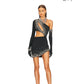 Summer Sexy Dress Oversleeves Pearl Decoration Socialite