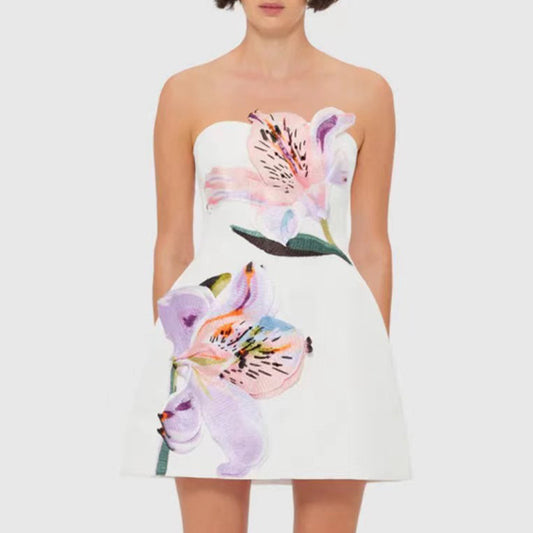 Sweet Strapless Tube Top Mini Dress – Flirty Short Party Dress for Women