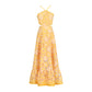 Embroidered Lace Halterneck  Cutout Midi Dress