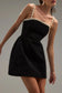 Sexy Pearl Suspender Tight Waist Sexy Velvet A line Dress