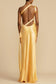 Spring Summer Party Slim Fit Oblique Shoulder Dress Casual Satin Dress