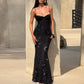 Women Clothing Sexy Slim Fit Slimming Backless Lace up Maxi Dress