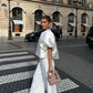 Spring Summer Satin White Shirt