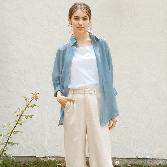 Back Lace Up Tencel Lazy Wind  Cardigan Top