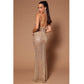 Sexy Backless Nightclub Party Rhinestone Sequined Transparent Dress
