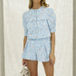 French  Embroidered Short  Two Piece Set