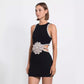 Dress Exquisite Rhinestone Floral Mini Dress