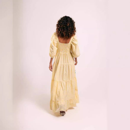 Embroidered  Swing Maxi Dress Beach Holiday Dress