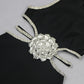 Dress Exquisite Rhinestone Floral Mini Dress