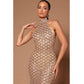 Sexy Backless Nightclub Party Rhinestone Sequined Transparent Dress
