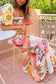 Printed Lantern Sleeve Slim Fit Large Swing Cotton Linen Dress