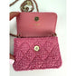 Chanel Tweed Quilted Mini Flap Pink Chain Waist Shoulder Bag