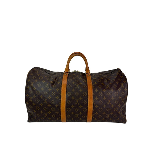 Louis Vuitton Keepall 55 Monogram Canvas Duffle Bag Luggage