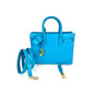 Saint Laurent Sac De Jour Blue Leather Crossbody Hand Bag