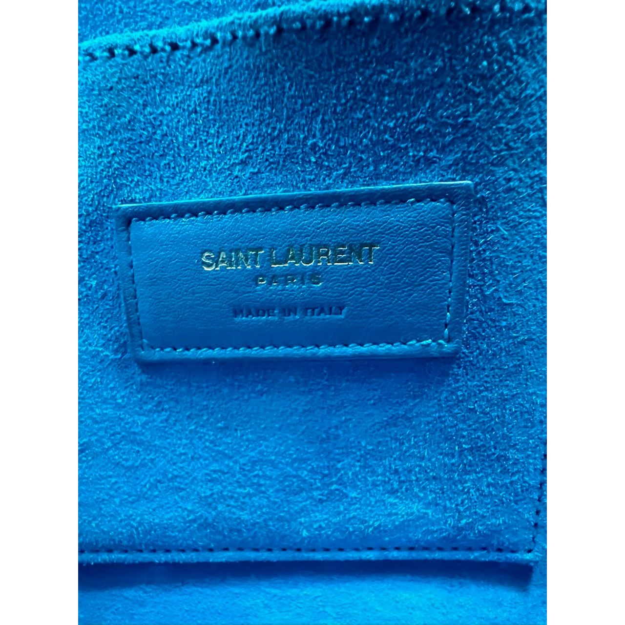 Saint Laurent Sac De Jour Blue Leather Crossbody Hand Bag