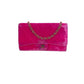 Chanel Velvet Quilted Timeless Fuchsia Wallet on a Chain Clutch Bag