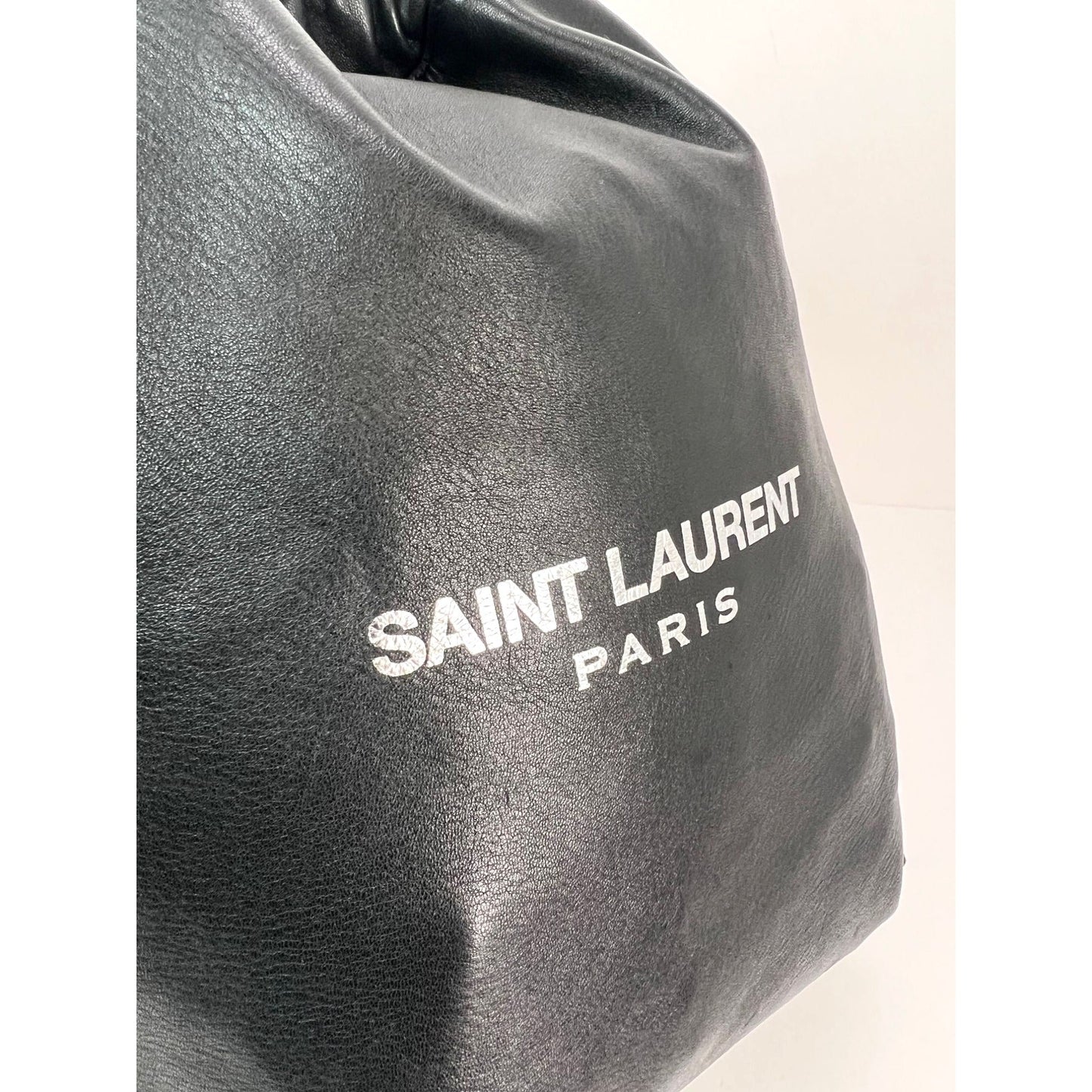 Saint Laurent Lambskin Teddy Drawstring Sac Bucket Bag