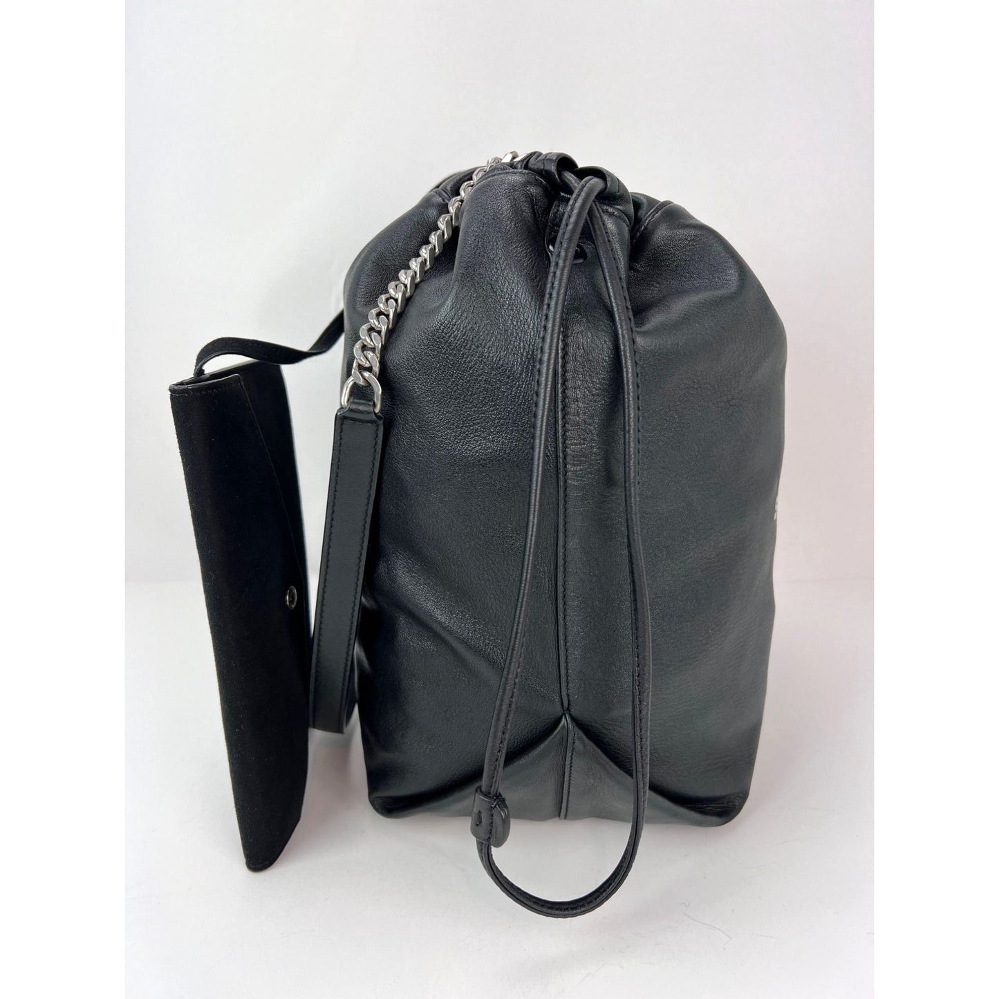 Saint Laurent Lambskin Teddy Drawstring Sac Bucket Bag