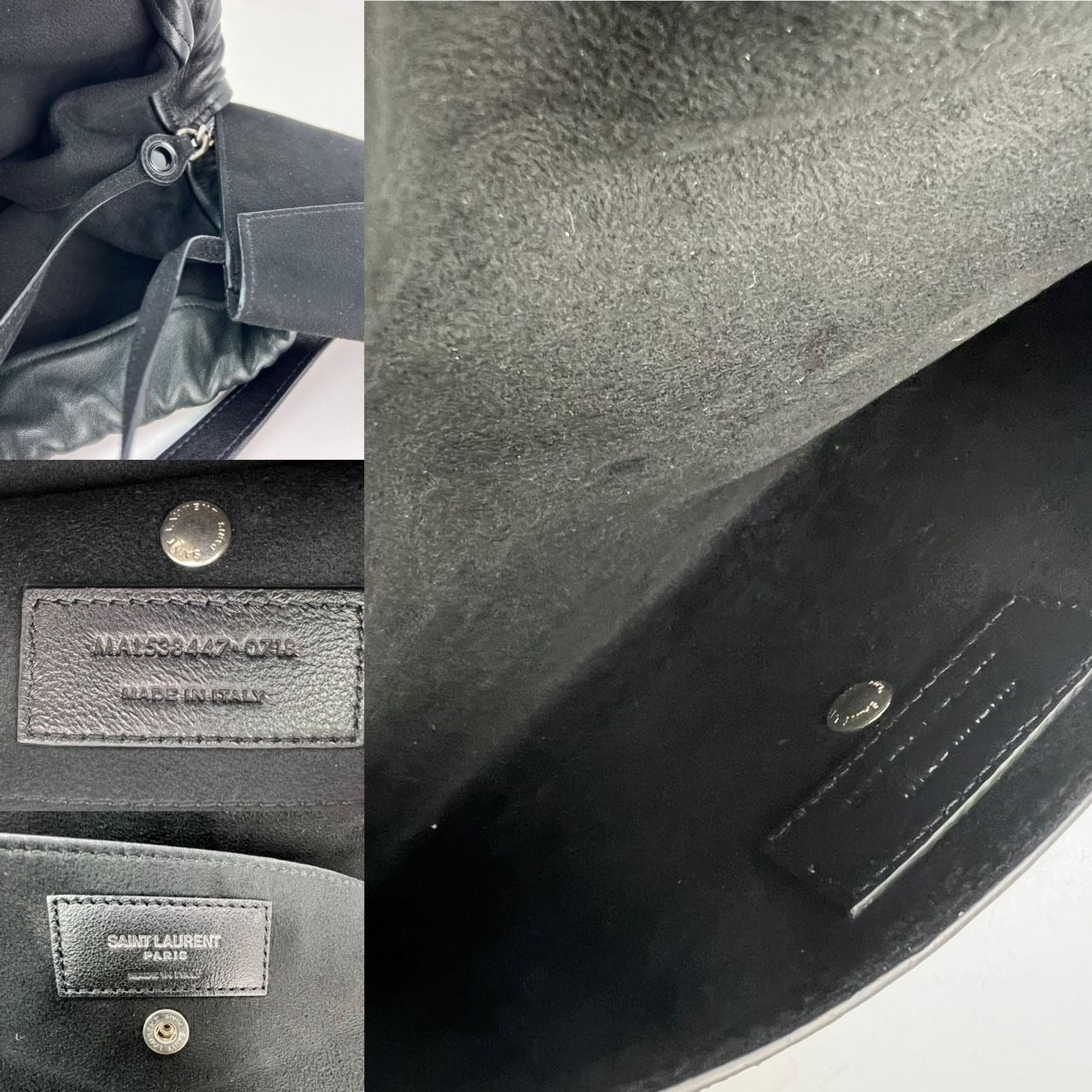 Saint Laurent Lambskin Teddy Drawstring Sac Bucket Bag