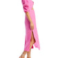 FARM Rio Pink Linen Cut Out Midi Dress