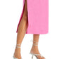FARM Rio Pink Linen Cut Out Midi Dress