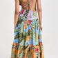 Farm Rio Cotton Mixed Print Maxi Dress