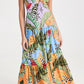 Farm Rio Cotton Mixed Print Maxi Dress