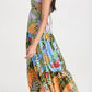 Farm Rio Cotton Mixed Print Maxi Dress