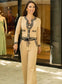 Knitted Cardigan Suspender Trousers Three Piece Set