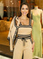 Knitted Cardigan Suspender Trousers Three Piece Set