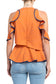WHY Dress Crew Neck Ruffled Sleeveless Zipper Back Piping Detail Popover Crepe Top