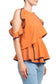 WHY Dress Crew Neck Ruffled Sleeveless Zipper Back Piping Detail Popover Crepe Top