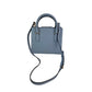 Versace Virtus Top Handle Grained Calfskin Light Blue Tote