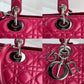 Christian Dior Lambskin Cannage Large Red Lady Dior Shoulder Bag