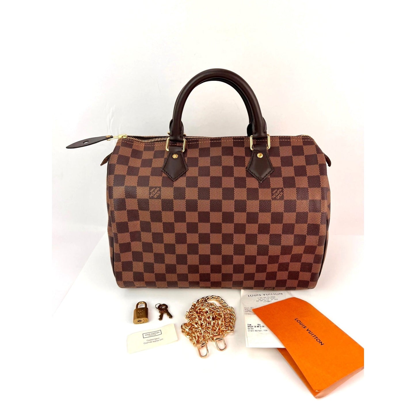 LOUIS VUITTON Speedy 30 Damier Ebene Hand Bag