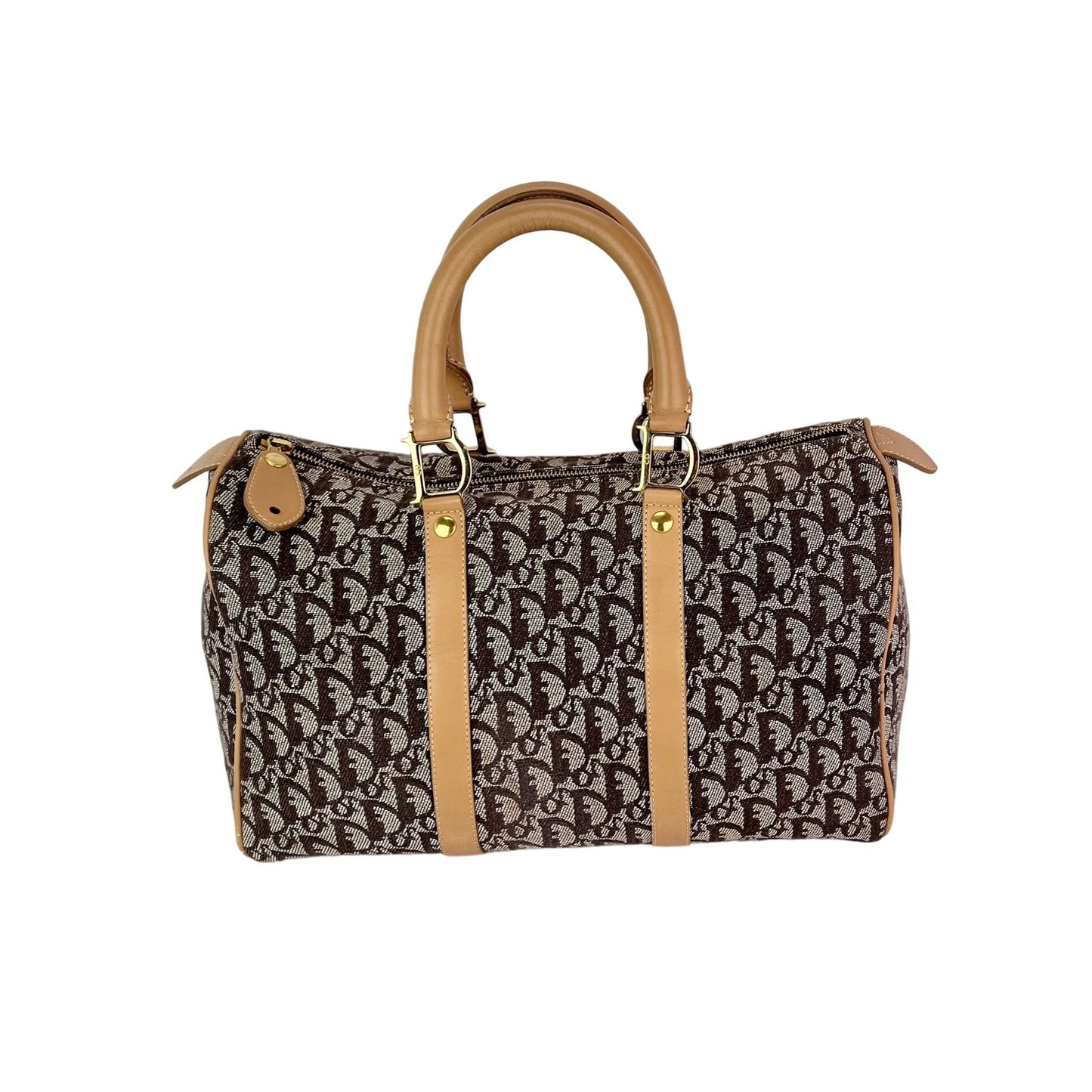 Christian Dior Vintage Trotter Diorissimo Medium Brown Boston Bag