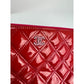 Chanel Patent Quilted Medium Cosmetic Case Dark Pink