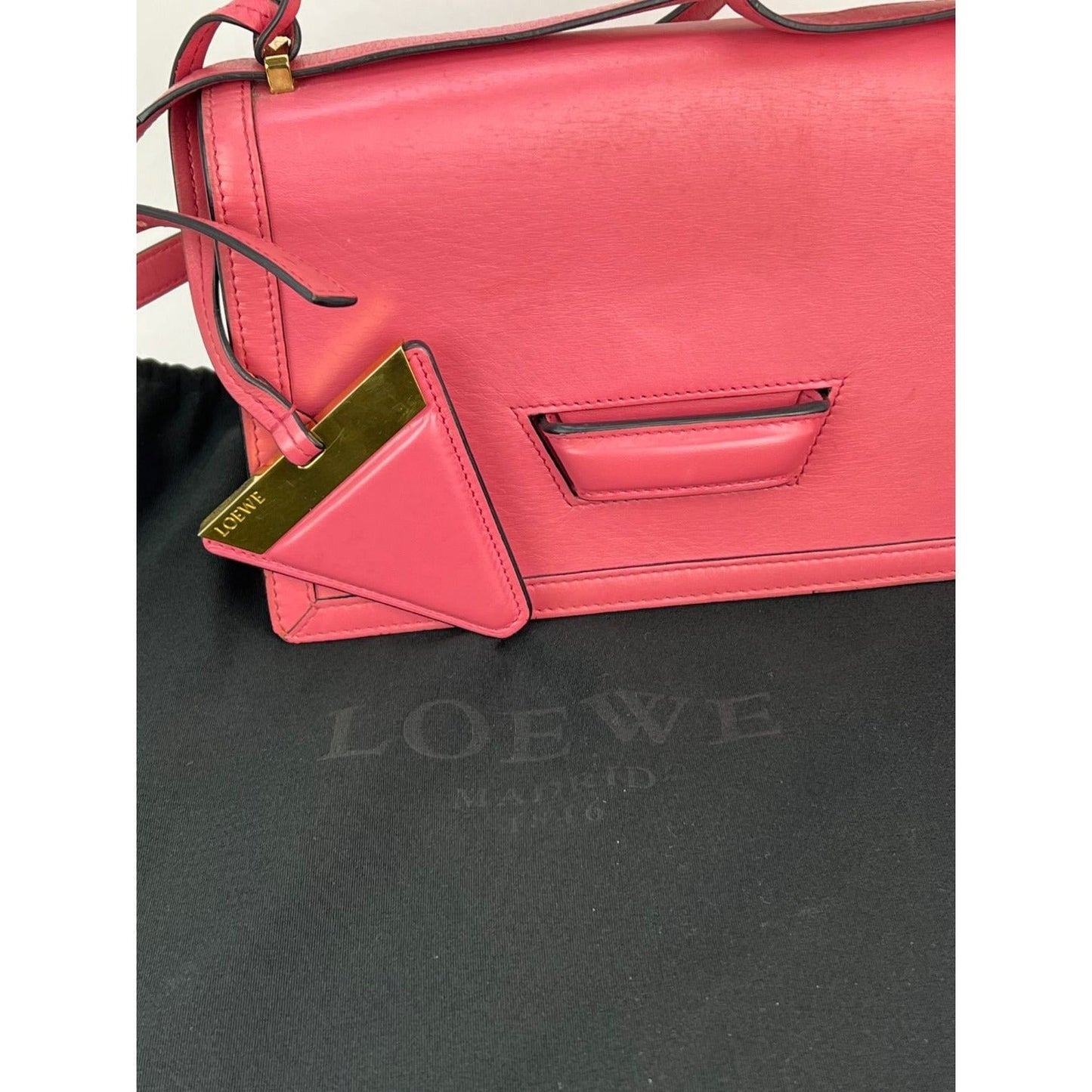 Loewe Medium Barcelona Pink Leather Shoulder Bag