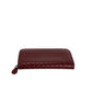 Bottega Veneta Burgundy Intrecciato Zip Around Leather Wallet Clutch