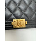 Chanel Caviar Quilted Mini Boy Clutch Wallet on a Chain Black