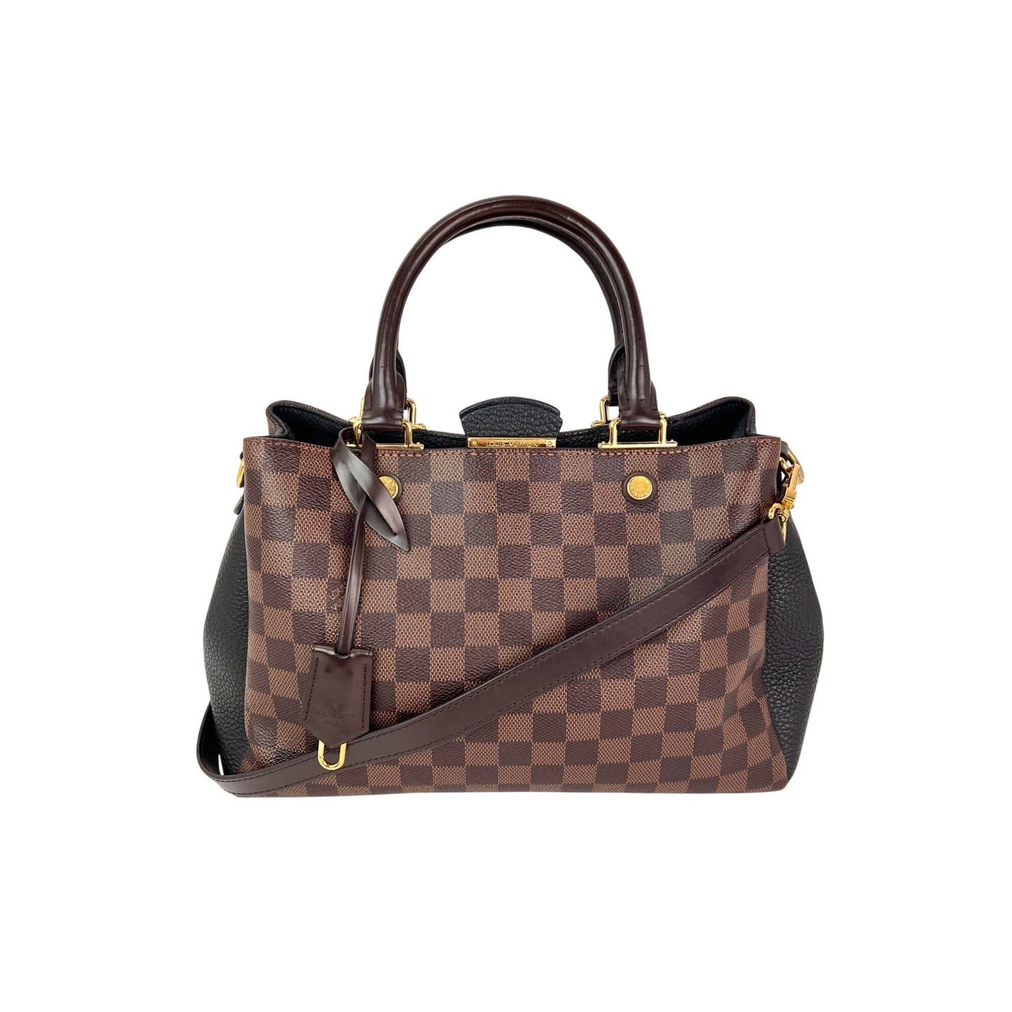 Louis Vuitton Damier EbeneCuir Taurillon Brittany Black Shoulder Bag