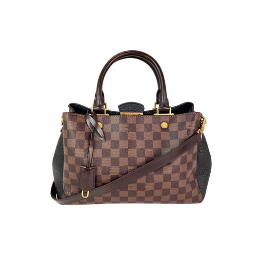 Louis Vuitton Damier EbeneCuir Taurillon Brittany Black Shoulder Bag